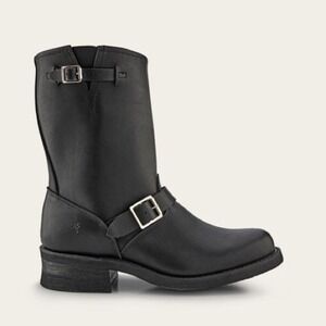 Frye Moto Biker Boots Womens 6 Black Leather Round‎ Toe Motorcycle